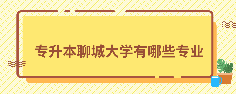 專升本聊城大學(xué)有哪些專業(yè)