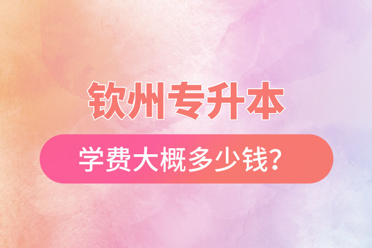 欽州專升本學(xué)費(fèi)大概多少錢？