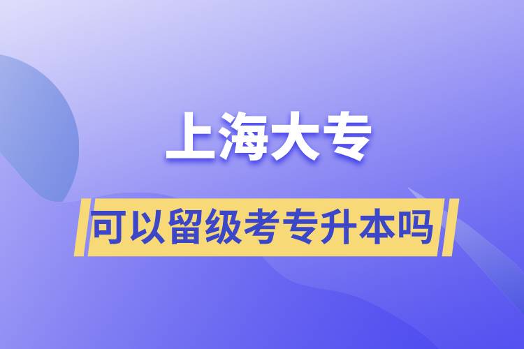 上海大?？梢粤艏?jí)考專升本嗎？