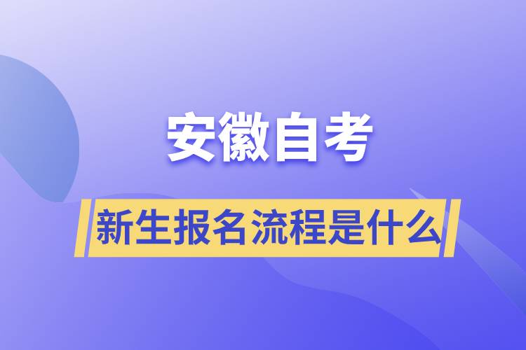 安徽自考新生報名流程是什么