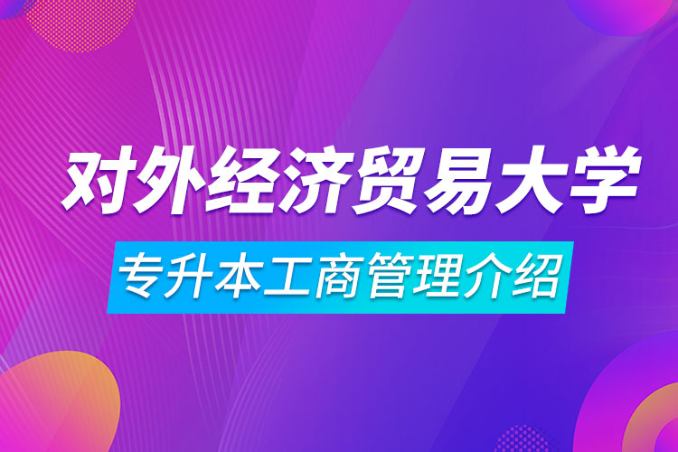 對外經(jīng)濟貿(mào)易大學專升本工商管理介紹