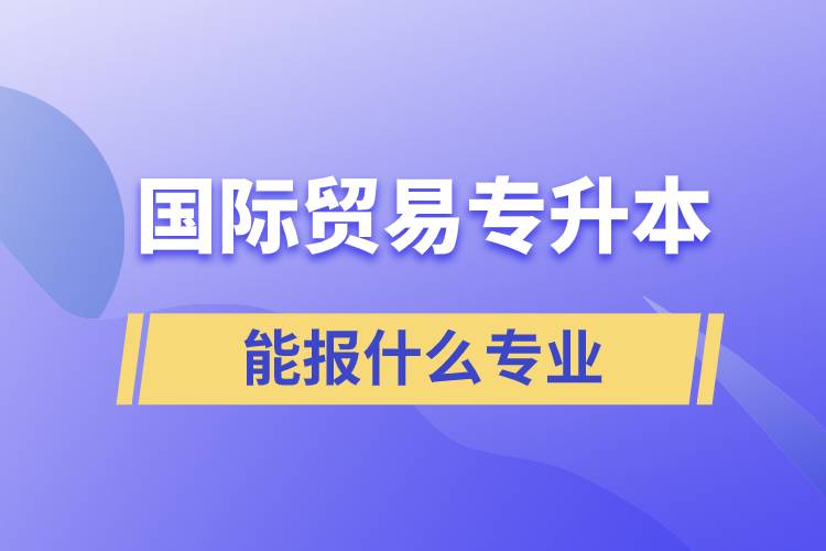 國際貿(mào)易專升本能報(bào)什么專業(yè)