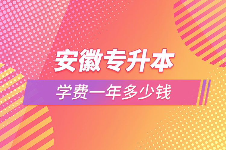 安徽專升本學費大概多少錢一年？