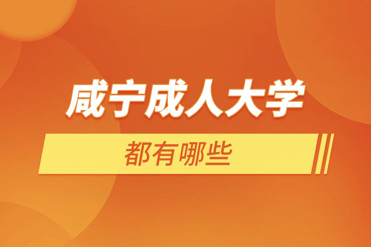 咸寧成人大學(xué)都有哪些？