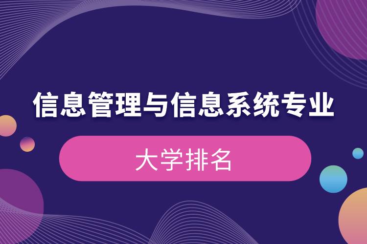 信息管理與信息系統(tǒng)專業(yè)的大學(xué)排名