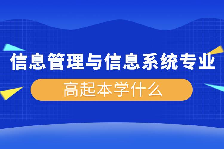 信息管理與信息系統(tǒng)專業(yè)高起本學什么