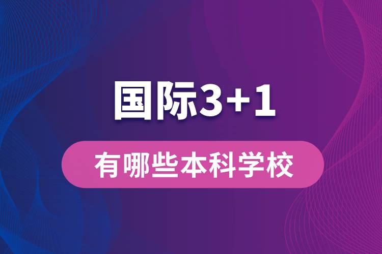 國際本科3+1有哪些學校