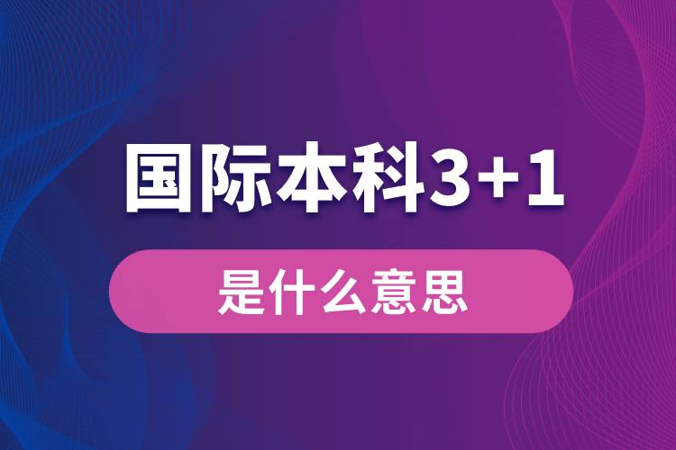 國際本科3+1是什么意思