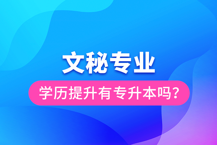 文秘專業(yè)學(xué)歷提升有專升本嗎？