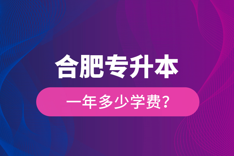 合肥專升本一年多少學費？