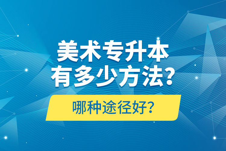 美術(shù)專升本有多少方法？哪種途徑好？