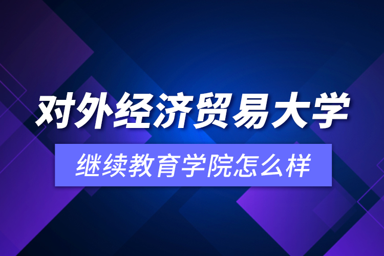 對外經濟貿易大學繼續(xù)教育學院怎么樣