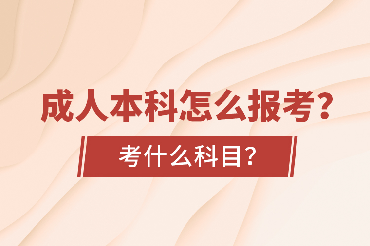 成人本科怎么報(bào)考？考什么科目？