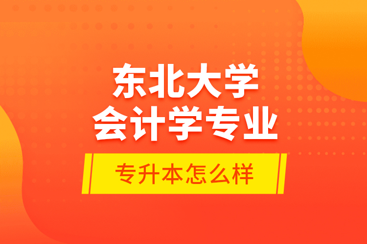 東北大學(xué)會計學(xué)專業(yè)專升本怎么樣？