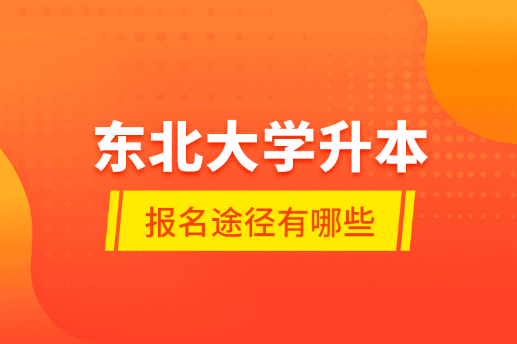 東北大學(xué)升本報名途徑有哪些？