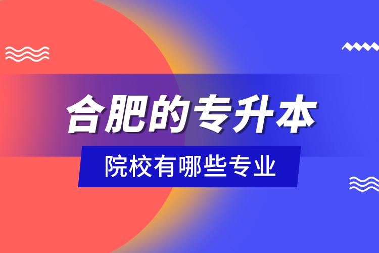 合肥的專升本院校有哪些專業(yè)？