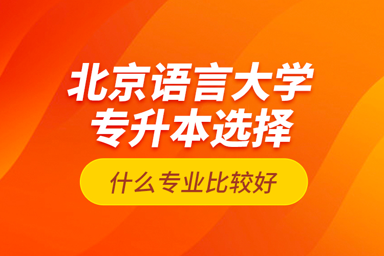 北京語言大學(xué)專升本選擇什么專業(yè)比較好？