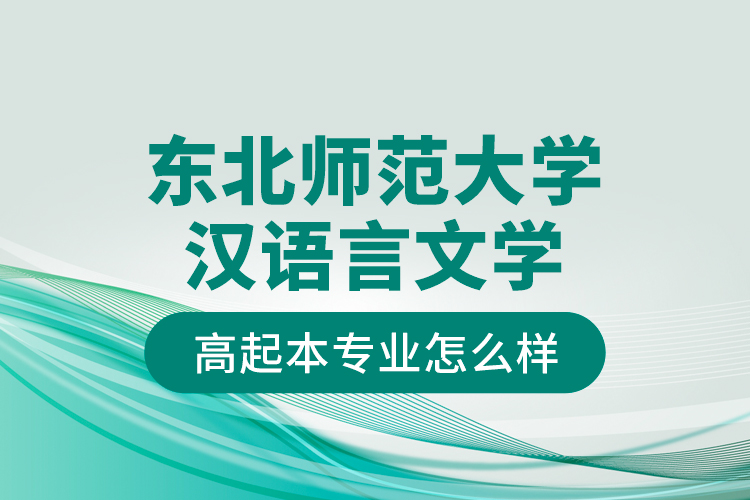 東北師范大學(xué)漢語言文學(xué)高起本專業(yè)怎么樣？