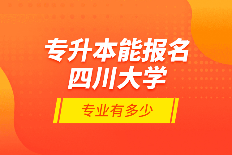 專升本能報名四川大學(xué)專業(yè)有多少？