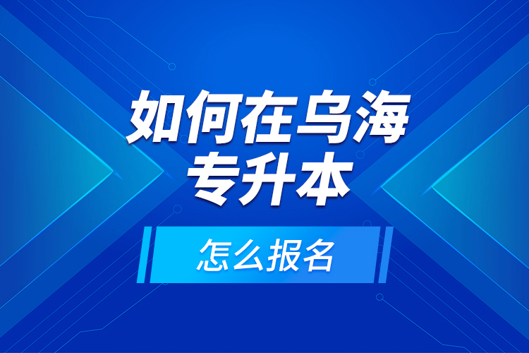 如何在烏海專升本，怎么報名？