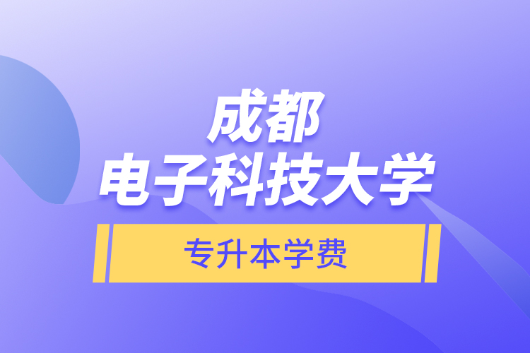 成都電子科技大學(xué)專升本學(xué)費(fèi)